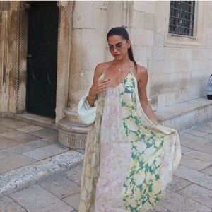 Zara Floral patchwork Maxi Dress